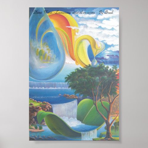 PLANET WATER _ Leomariano artist Poster