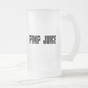 Planet X Designs Logo, PIMP JUICE Frosted Glass Beer Mug