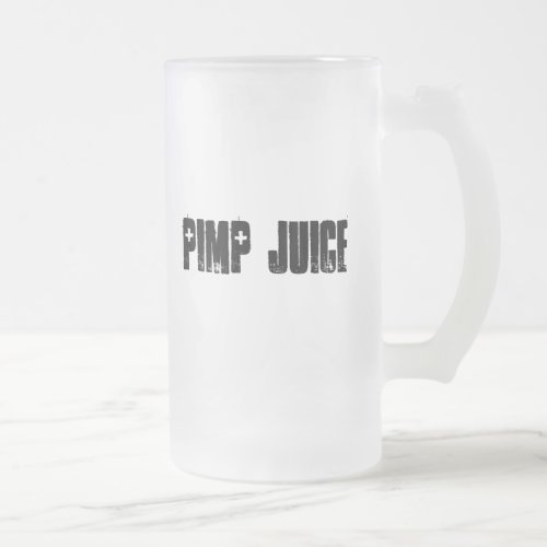 Planet X Designs Logo PIMP JUICE Frosted Glass Beer Mug