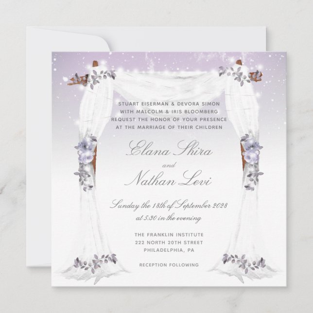 Planetarium Chuppah Wedding Invitation (Front)