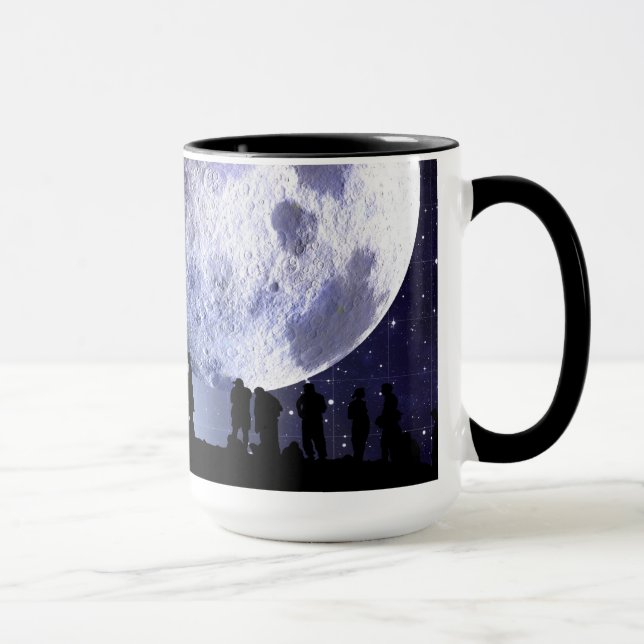 Planetarium Silhouettes Moon Stars Astronomy Mug (Right)