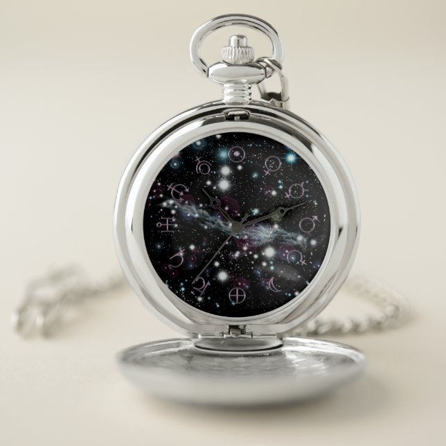 Planetary Glyphs Deep Space Astronomy Pocket Watch (Inside)