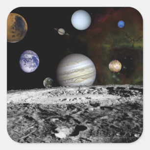 Planetary Montage Square Sticker