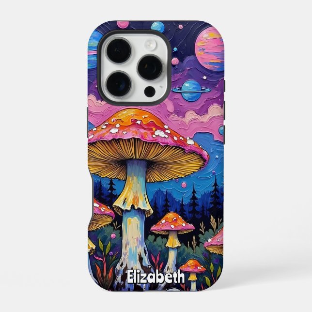 Planetary Mushroom Forest Iphone Case (Back)