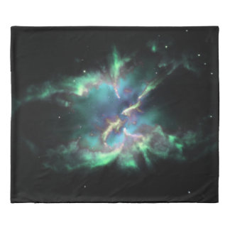 Planetary Nebula Mint Green Periwinkle Duvet Cover
