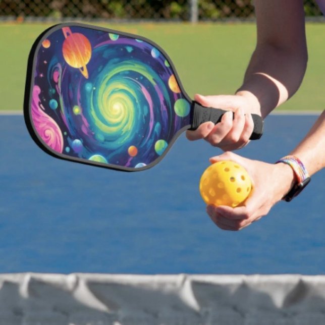Planetary Spin  Pickleball Paddle (Space Pickleball Paddle – hand wrapped grip honeycomb core. 15.75” x 7.75” 8 oz weight. 
)