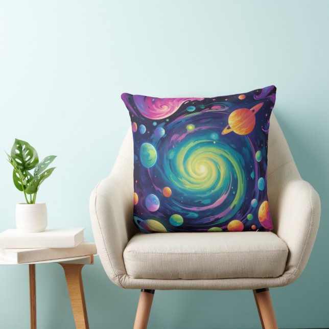 Planetary Spin Throw Pillow (Chair)
