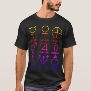 Planetary Symbols Ipanema, whimsical T-Shirt