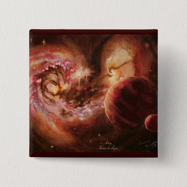 Planetary System and Antennae Galaxies Pinback Button (Front)