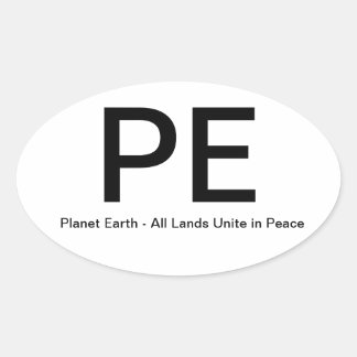 PlanetEarth-AllLandsUniteinPeace Oval Sticker