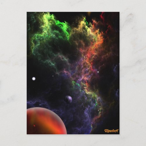 Planetoids In The Nebula Cluster Space Art Postcard