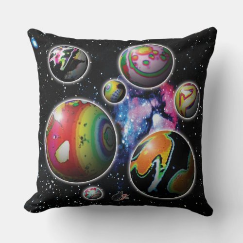 Planetoids Throw Pillow