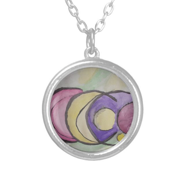 Planets Abstract Art Necklace (Front)