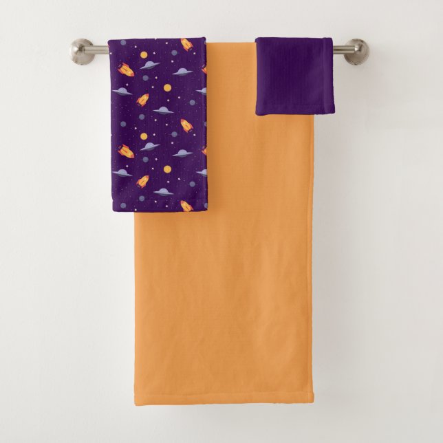 Planets and stars pattern set Towel (Insitu)