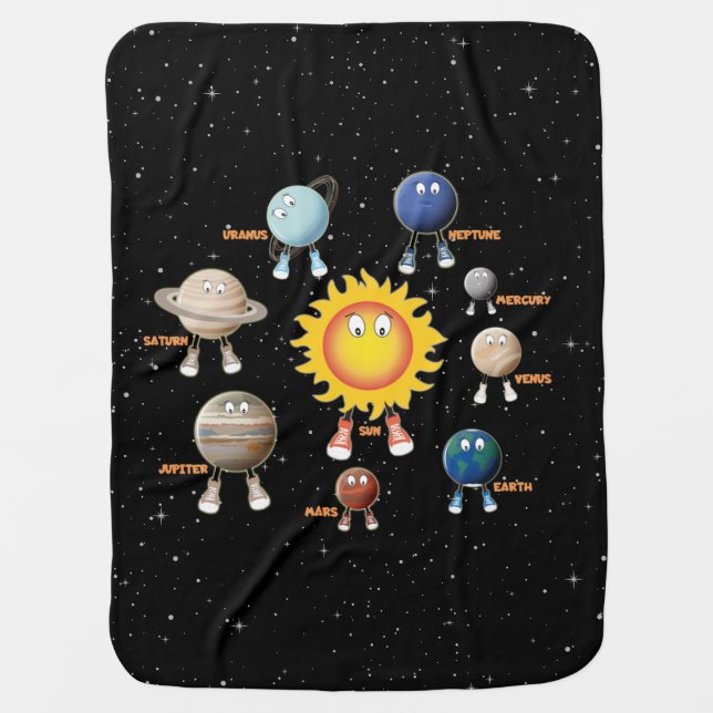 Planets and The Solar System Baby Blanket (Front)