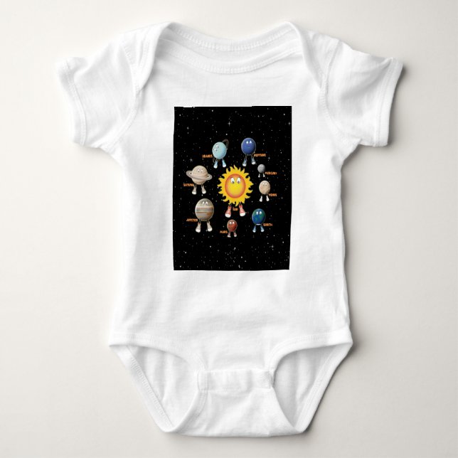 Planets and The Solar System Baby Bodysuit (Front)