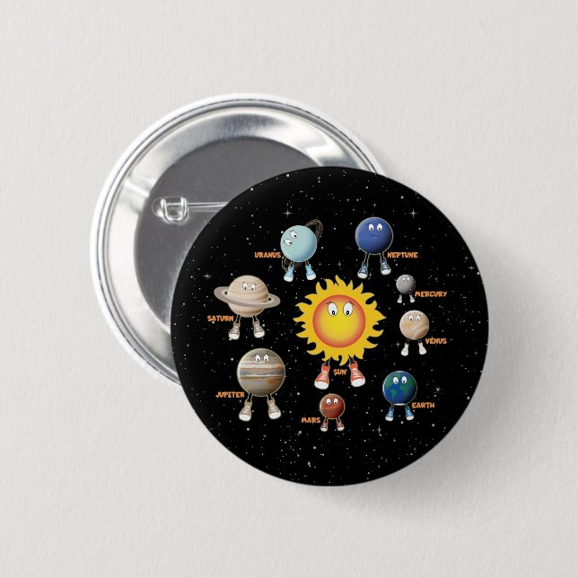 Planets and The Solar System Button (Front & Back)