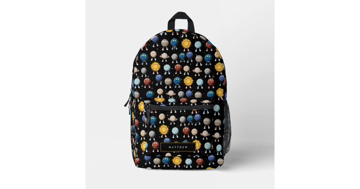 Planets and The Solar System Custom Name Printed Backpack | Zazzle