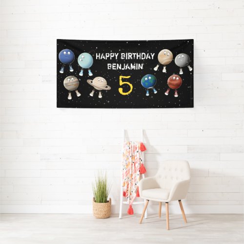 Planets and The Solar System Kids Birthday Banner