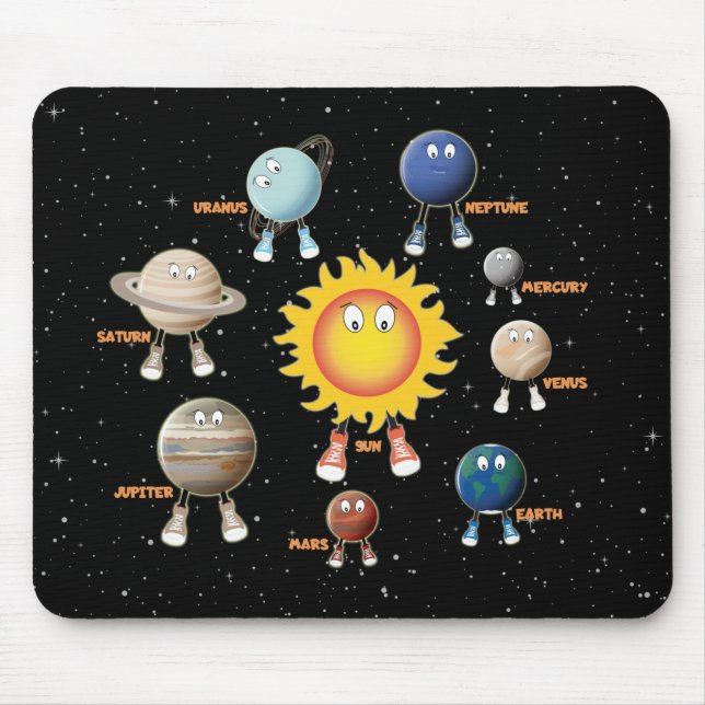 Planets and The Solar System Mouse Pad (Front)