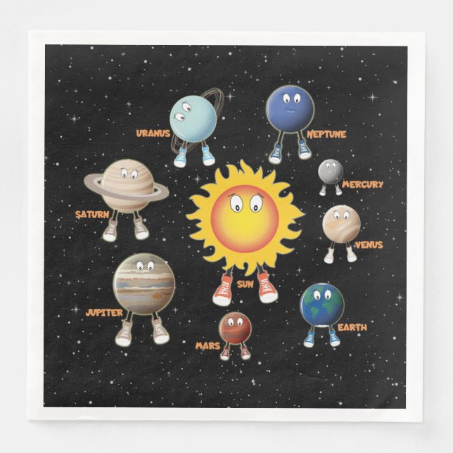 Planets and The Solar System Paper Dinner Napkins (Front)