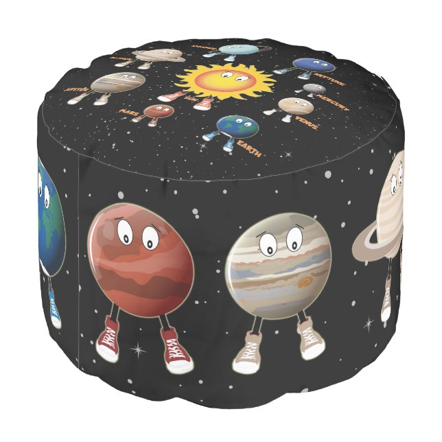 Planets and The Solar System Pouf (Angled Back)