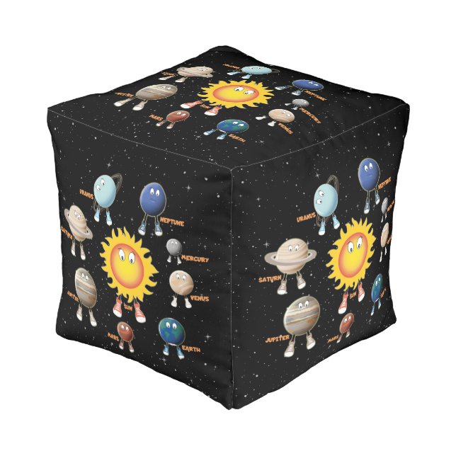 Planets and The Solar System Pouf (Angled Front)