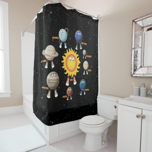 Planets and The Solar System Shower Curtain
