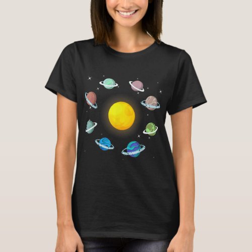 Planets Astronaut Outer Space Galaxy Universe Astr T_Shirt