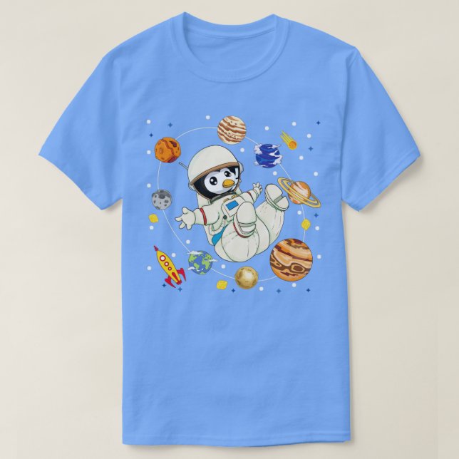 Planets Astronomy Lover Space Astronaut Animal Pen T-Shirt (Design Front)