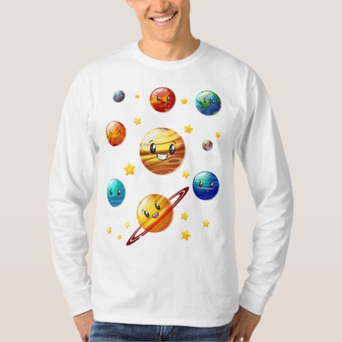 Planets Astronomy Outer Space Gift Idea Astronaut T_Shirt