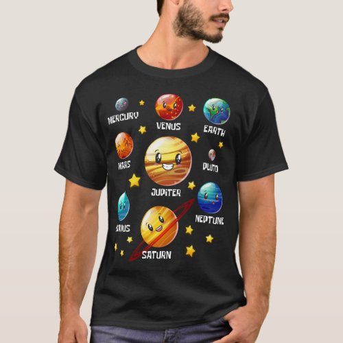Planets Astronomy Outer Space Gift Idea Astronaut T_Shirt