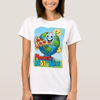"Planet's Best Slice: Earth with Pizza T-shirt