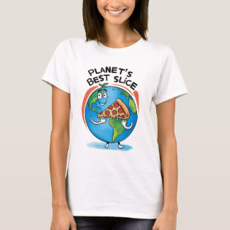 "Planet's Best Slice: Earth with Pizza T-shirt" T-Shirt