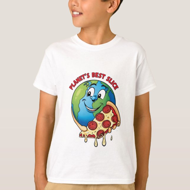 Planet's Best Slice Kids' T-Shirt – Smiling Earth  (Front)