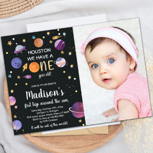 Planets Birthday Invitation with Photo