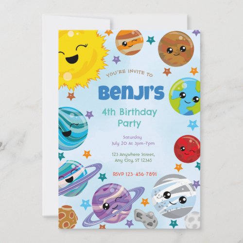 Planets Birthday Party Invitation