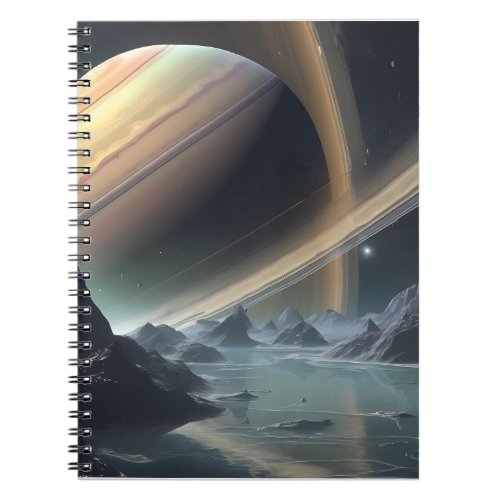 Planets Colour Saturn Mystical Landscape Notebook