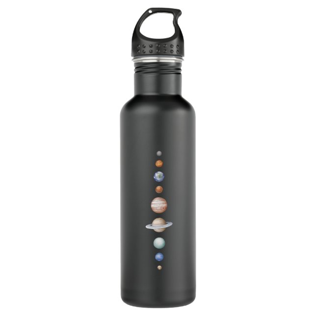 Planets Colour Solar System Stainless Steel Water Bottle (Front)
