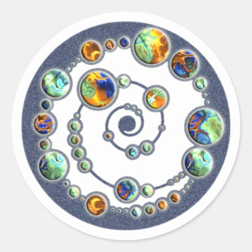 Planets crop circle formation  your backgr color classic round sticker