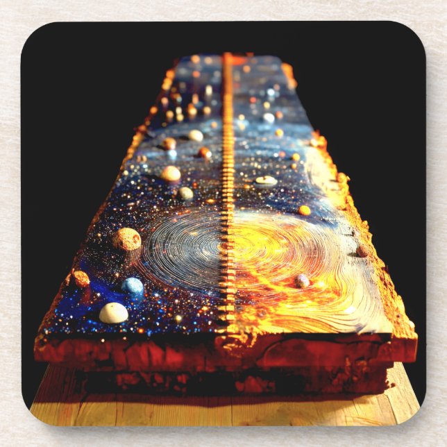 Planets Embedded Beverage Coaster (Front)