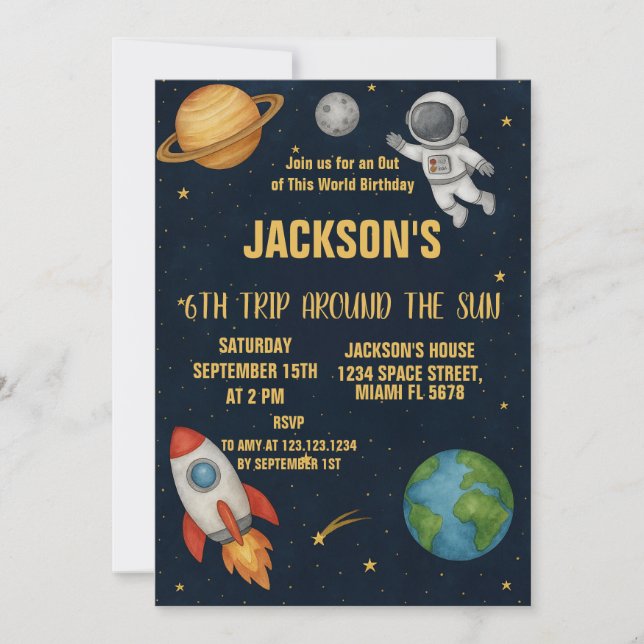 Planets Explorer Party Invite (Front)