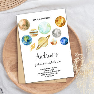 Planets Galaxy Birthday Invitation