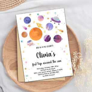 Planets Galaxy Birthday Invitation