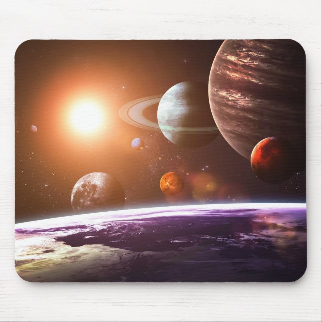 Planets illustration mouse pad (Front)