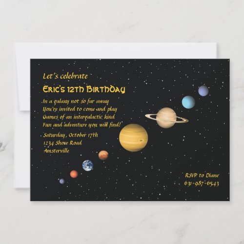 Planets in Space Invitation