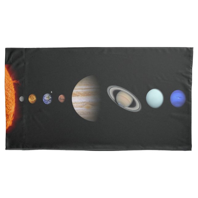 PLANETS OF THE SOLAR SOLAR SYSTEM Custom King Size Pillow Case (Front)