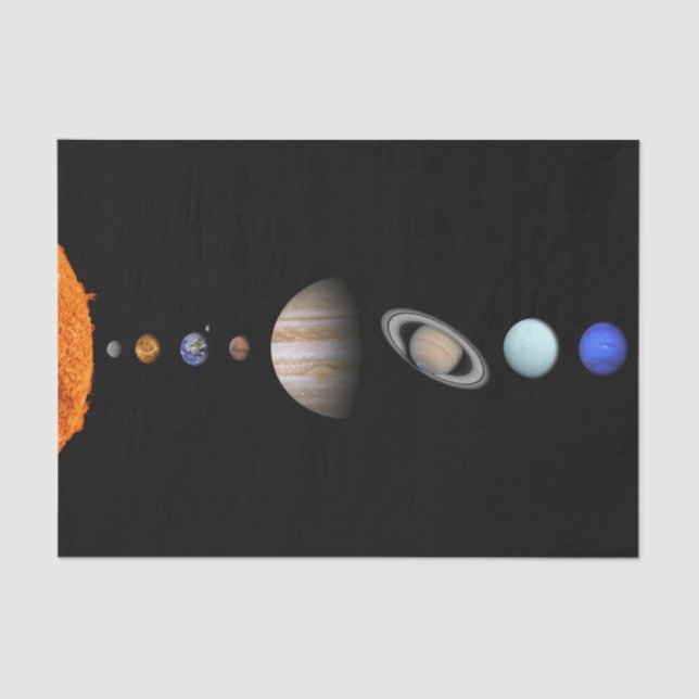 PLANETS OF THE SOLAR SYSTEM 15” Wrapping Tissue Paper (Front)