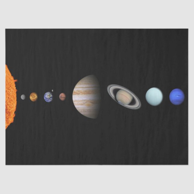 PLANETS OF THE SOLAR SYSTEM 23” Wrapping Tissue Paper (Front)