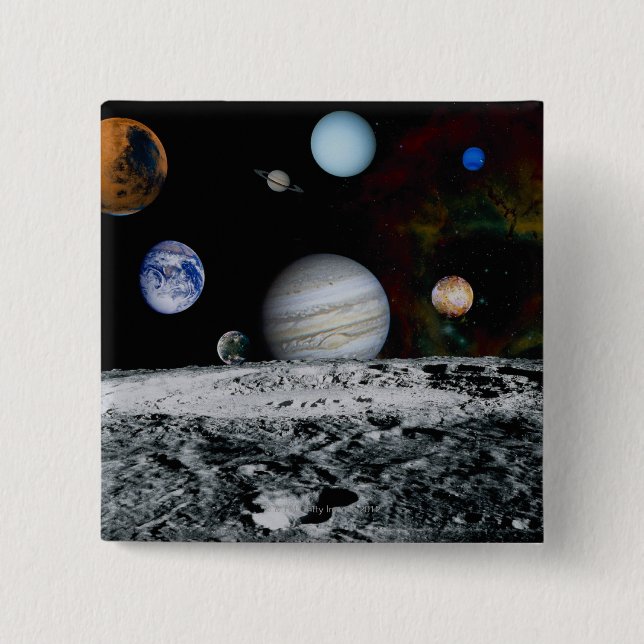 Planets of the Solar System Button (Front)
